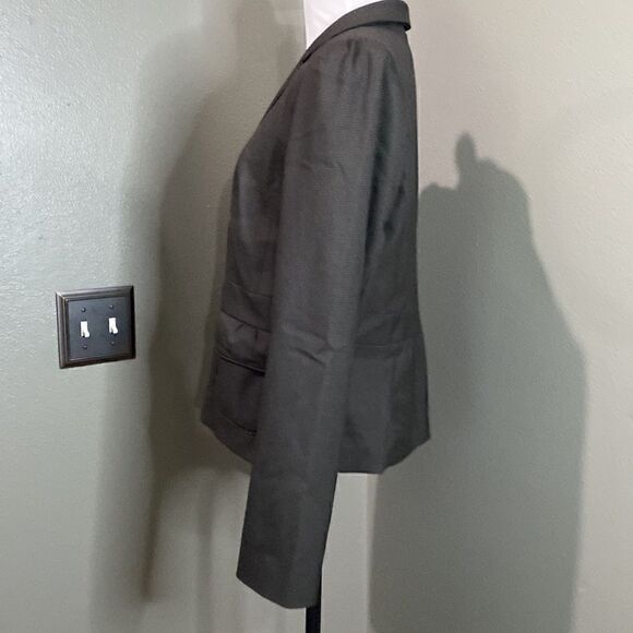 Halogen Black and Brown Small Houndstooth Print Blazer Jacket Stretch - Picture 9 of 13